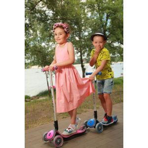 Самокат Globber My Free Fold Up Lights Elite Prime (рожевий)