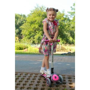 Самокат Globber My Free Fold Up Lights Elite Prime (рожевий)