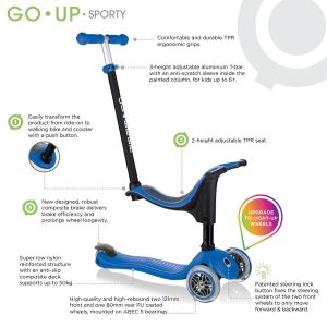 Самокат-велобіг Globber GO-Up Sporty Lights 4in1 (Lime Green)