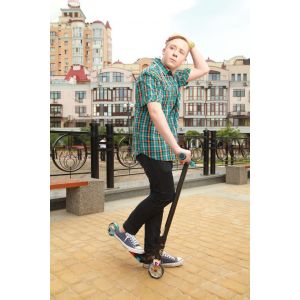 Трюковой самокат Grit Scooters Elite Satin Black-Blue Metallic