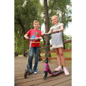 Самокат Globber ONE NL 125 Deluxe (біло-рожевий)