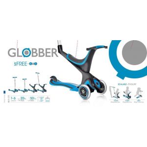 Самокат-велобег Globber My free 2c 5 in 1 (голубой)