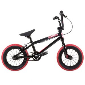 Велосипед Stolen Agent 12" 2021 BMX Freestyle Bike (black-dark red tires)