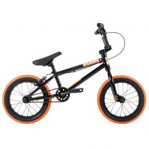 Велосипед Stolen Agent 14" 2021 BMX Freestyle Bike (black-dark neon orange tires)